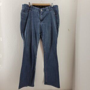 Riders by Lee Jeans Women's 18W Long Blue 5 Pocket Mid Rise Boot Cut Stretch